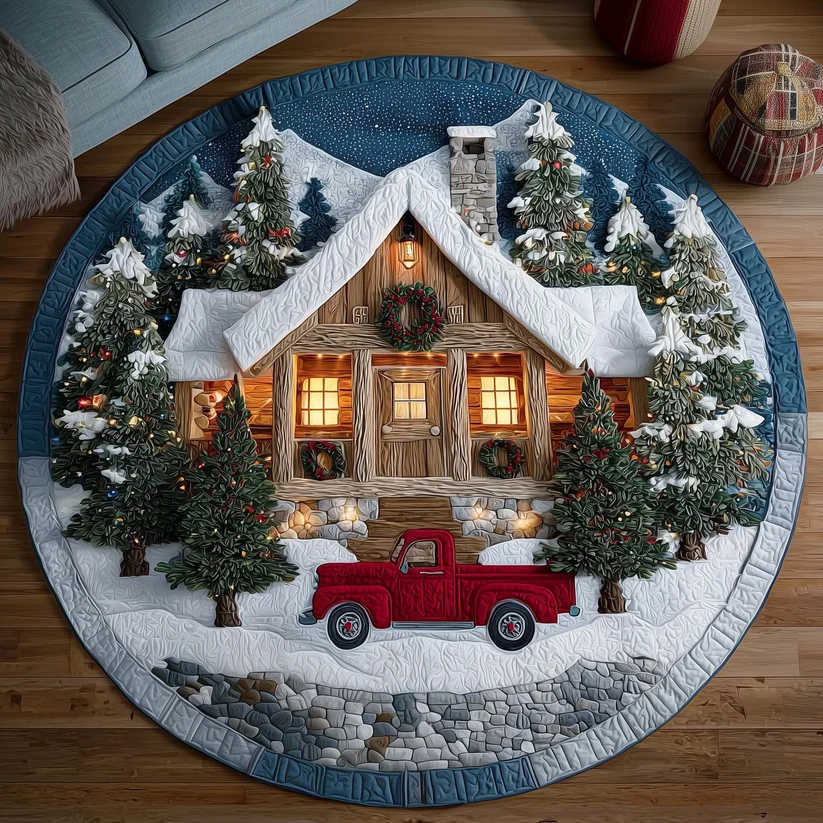 Cabin Retreat Quilted Round Mat