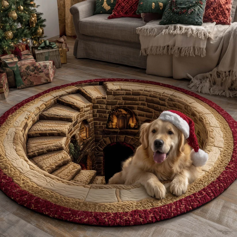 Retriever Magic Quilted Round Mat