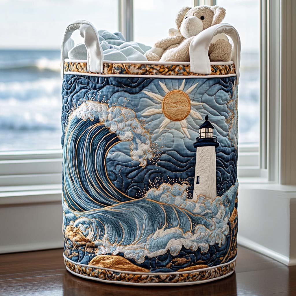 Harbor Light Glow Quilted Laundry Basket NCU0NNT1243