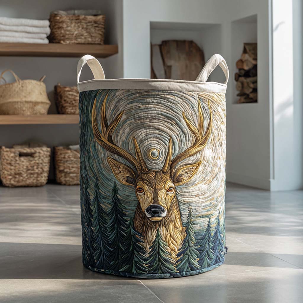 Deer Quilted Laundry Basket NCU0QN047