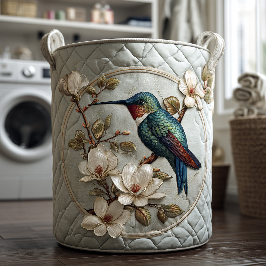Hummingbird Lace Quilted Laundry Basket NCU0DV567