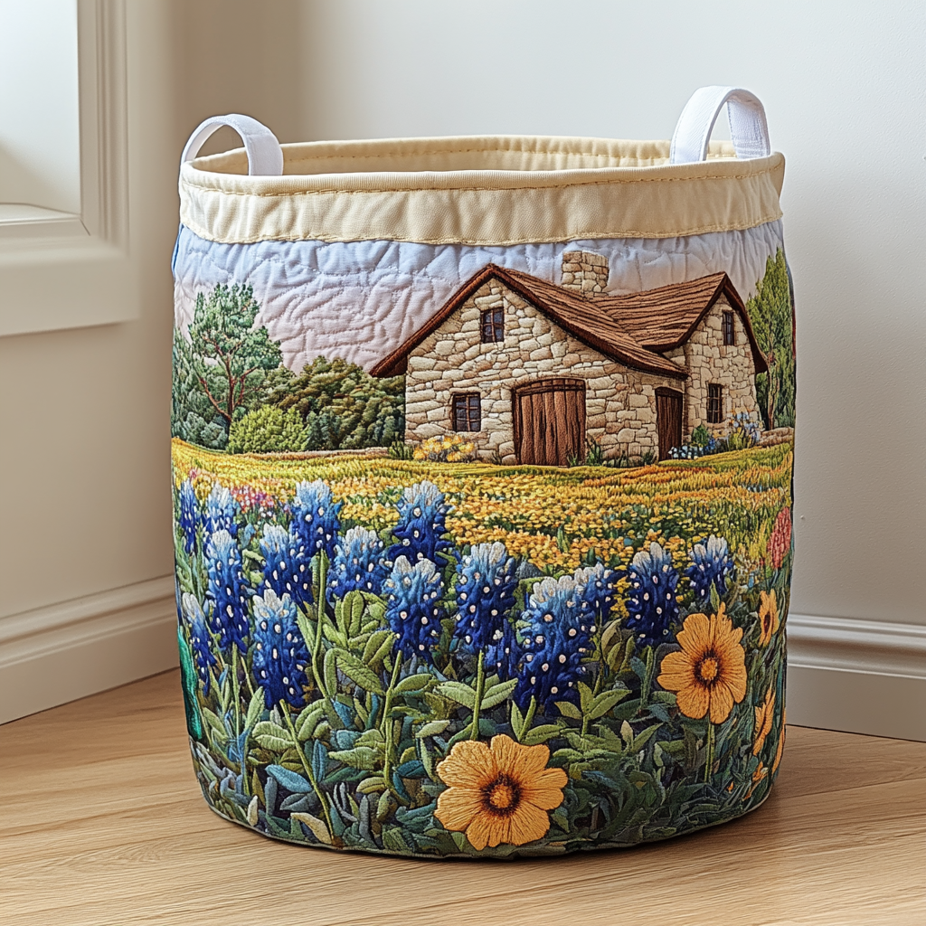 Meadow House Quilted Laundry Basket NCU0DDK911
