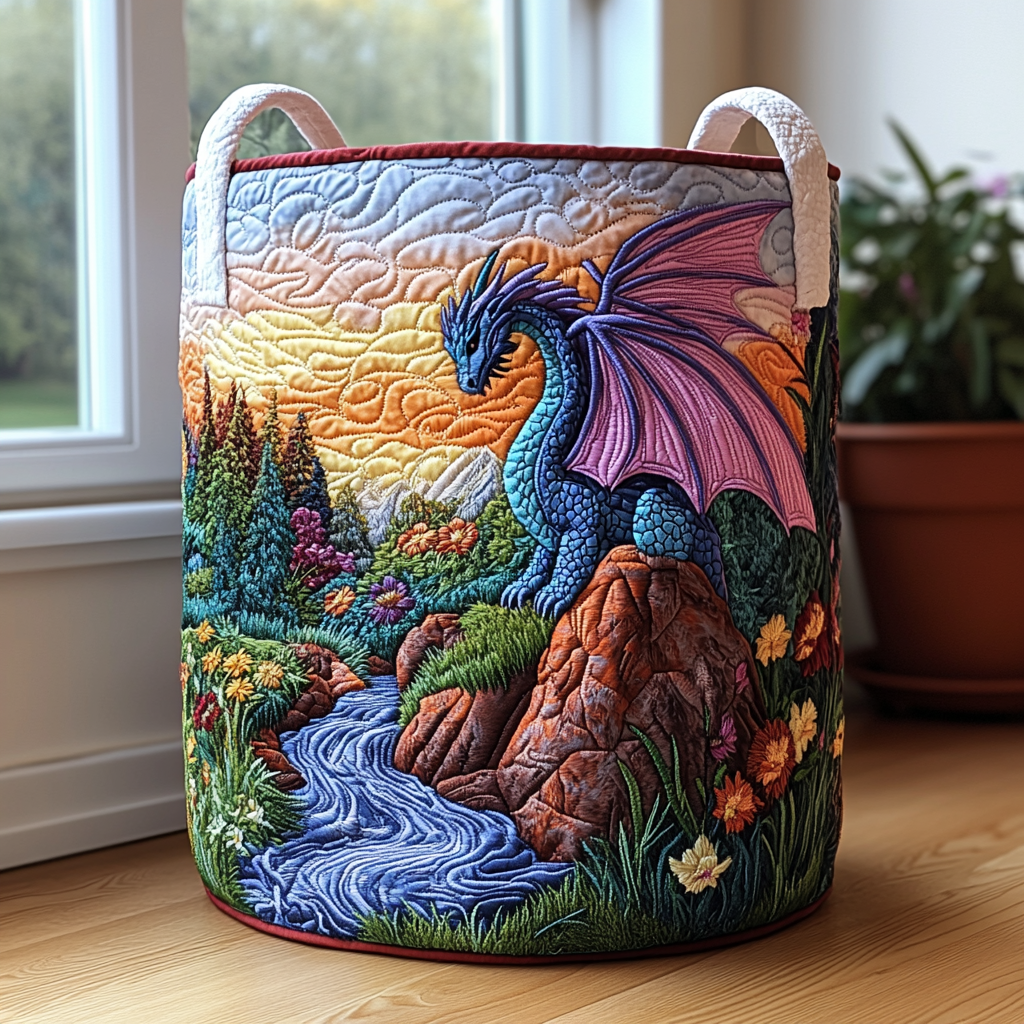 Mystic Dragon Quilted Laundry Basket NCU0DDK659