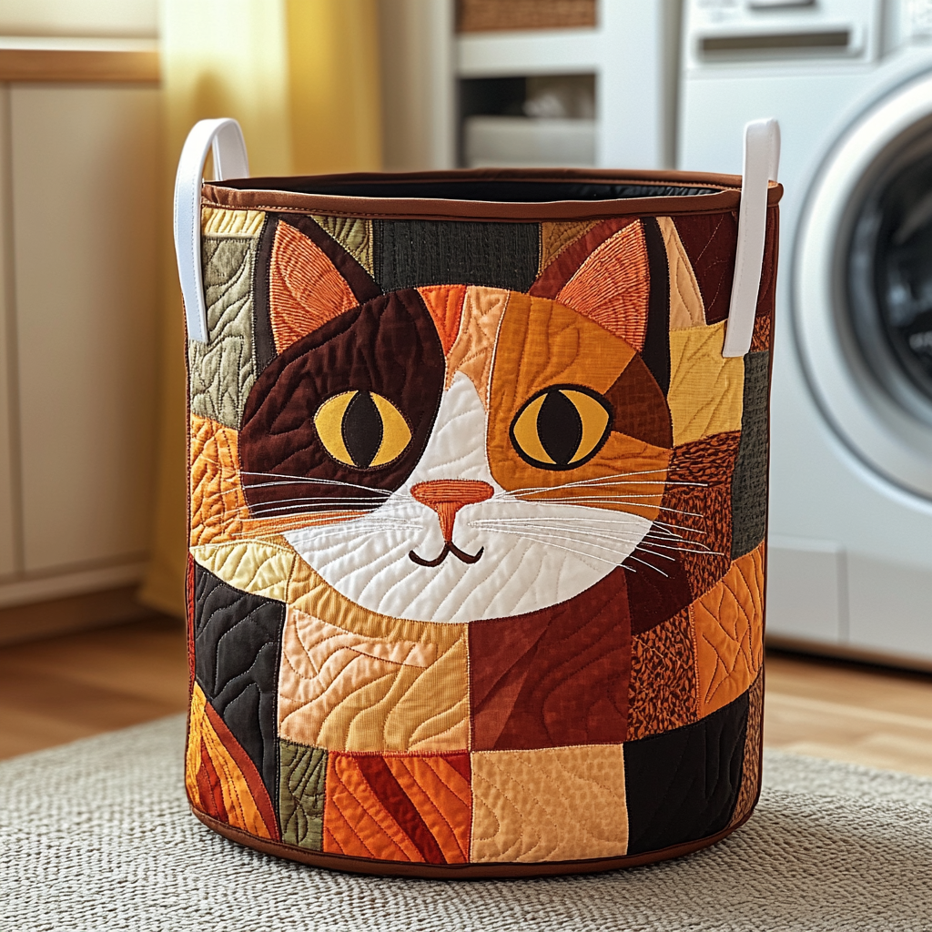 Cat Quilted Laundry Basket NCU0QN017