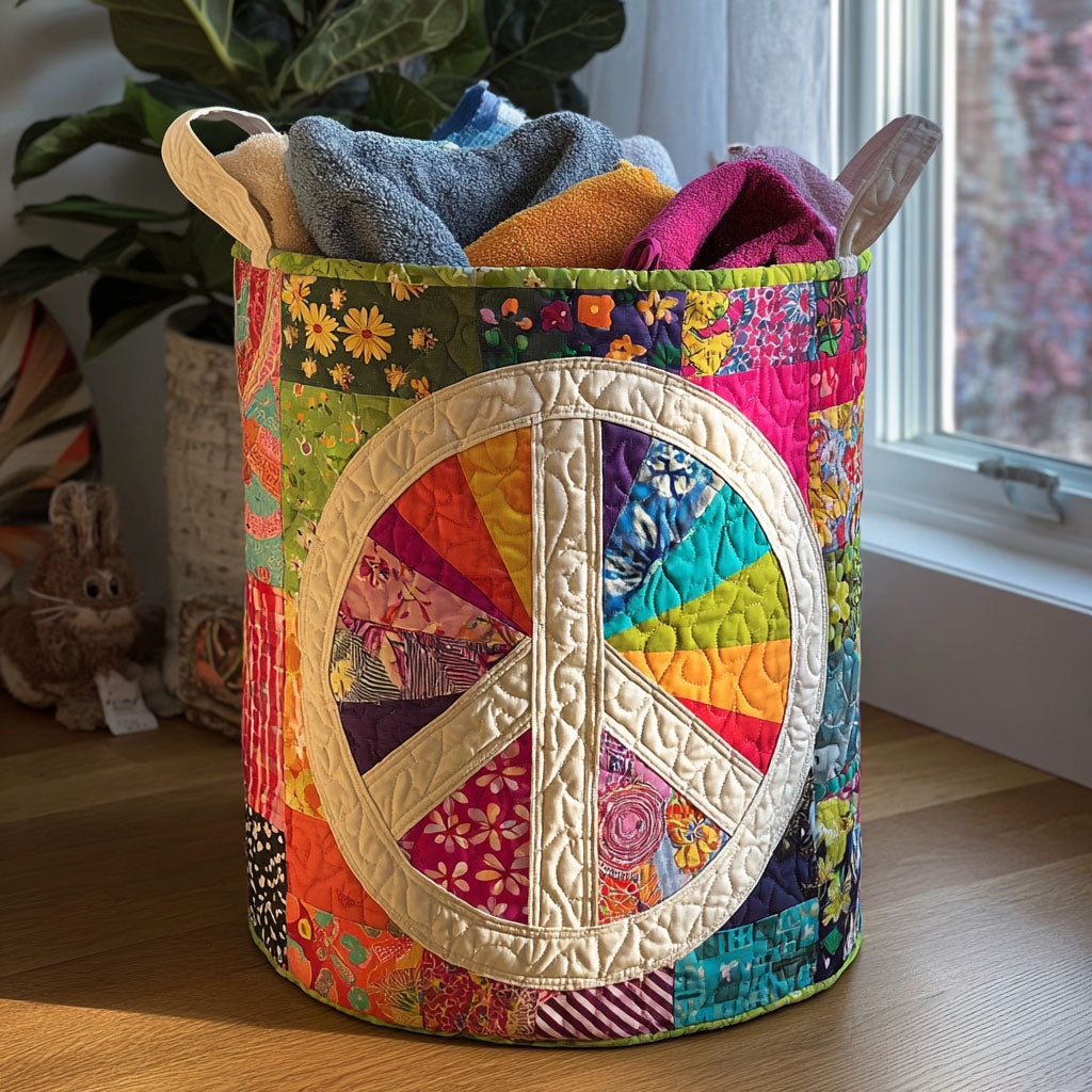 Peace in Pieces Quilted Laundry Basket NCU0PTT947