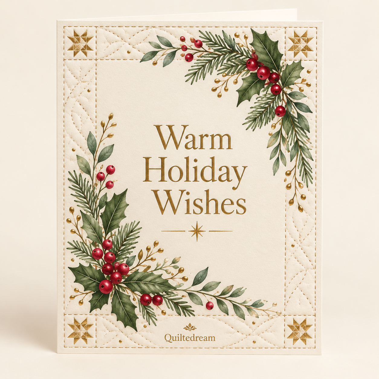 Quiltedream Warm Holiday Wishes greeting card