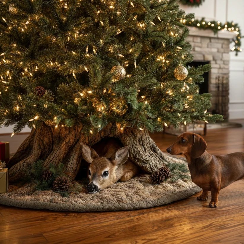 Deer Quilted Tree Skirt
