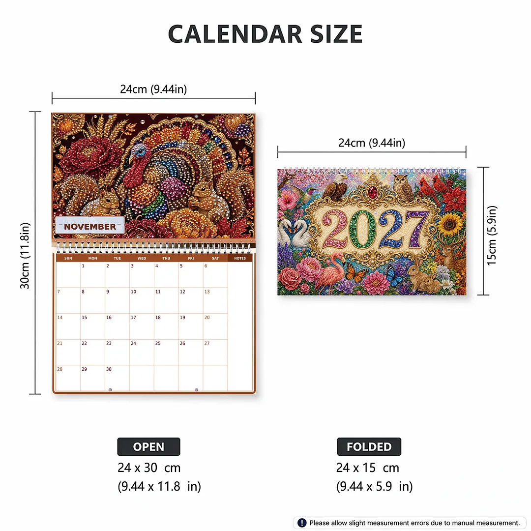 DIY 2027 Animal Diamond Painting Paper Calendar