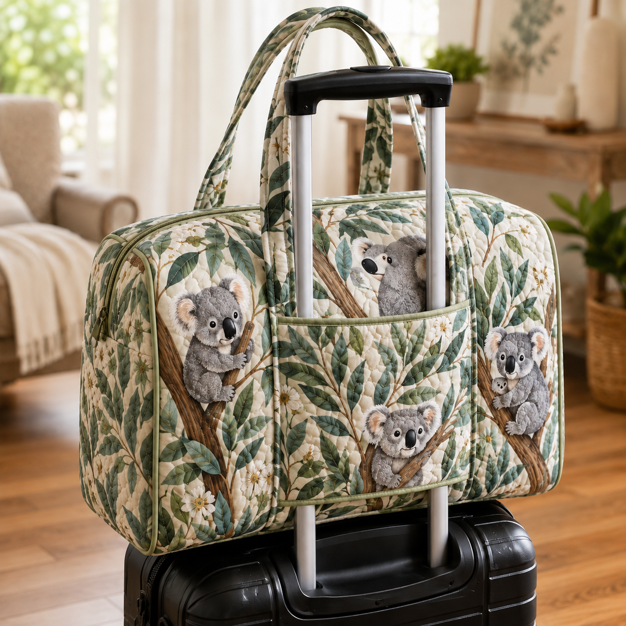 Koala Eucalyptus Garden Quilted Weekender Bag With Trolley Sleeve