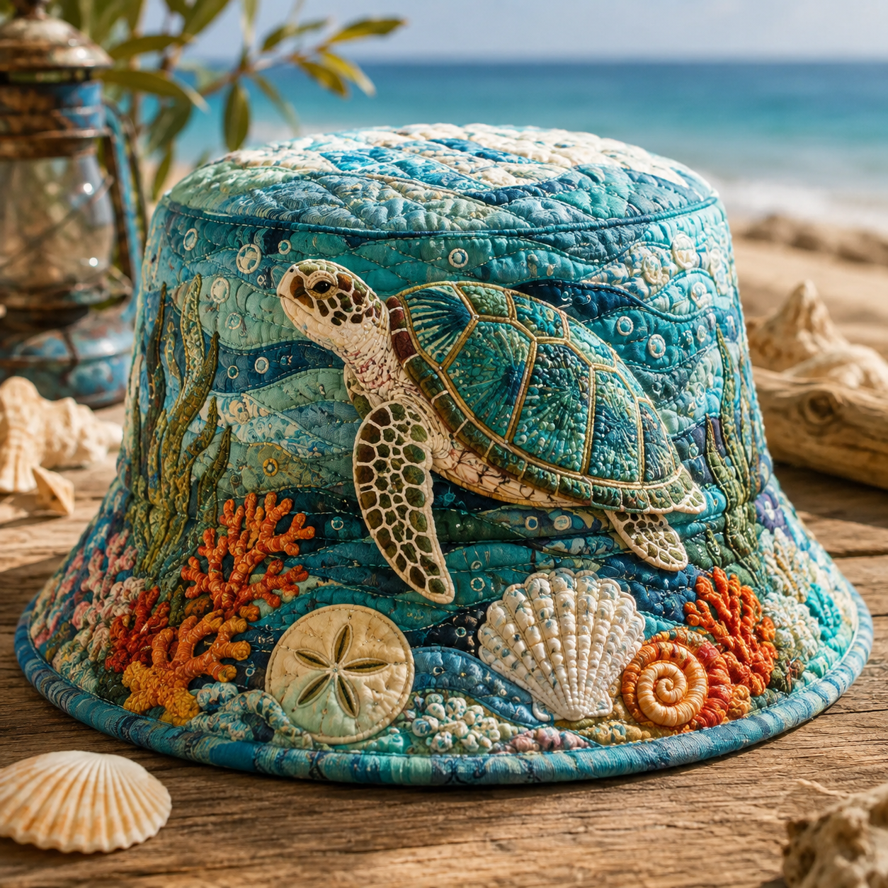 Sea Turtle Quilted Fishing Hat