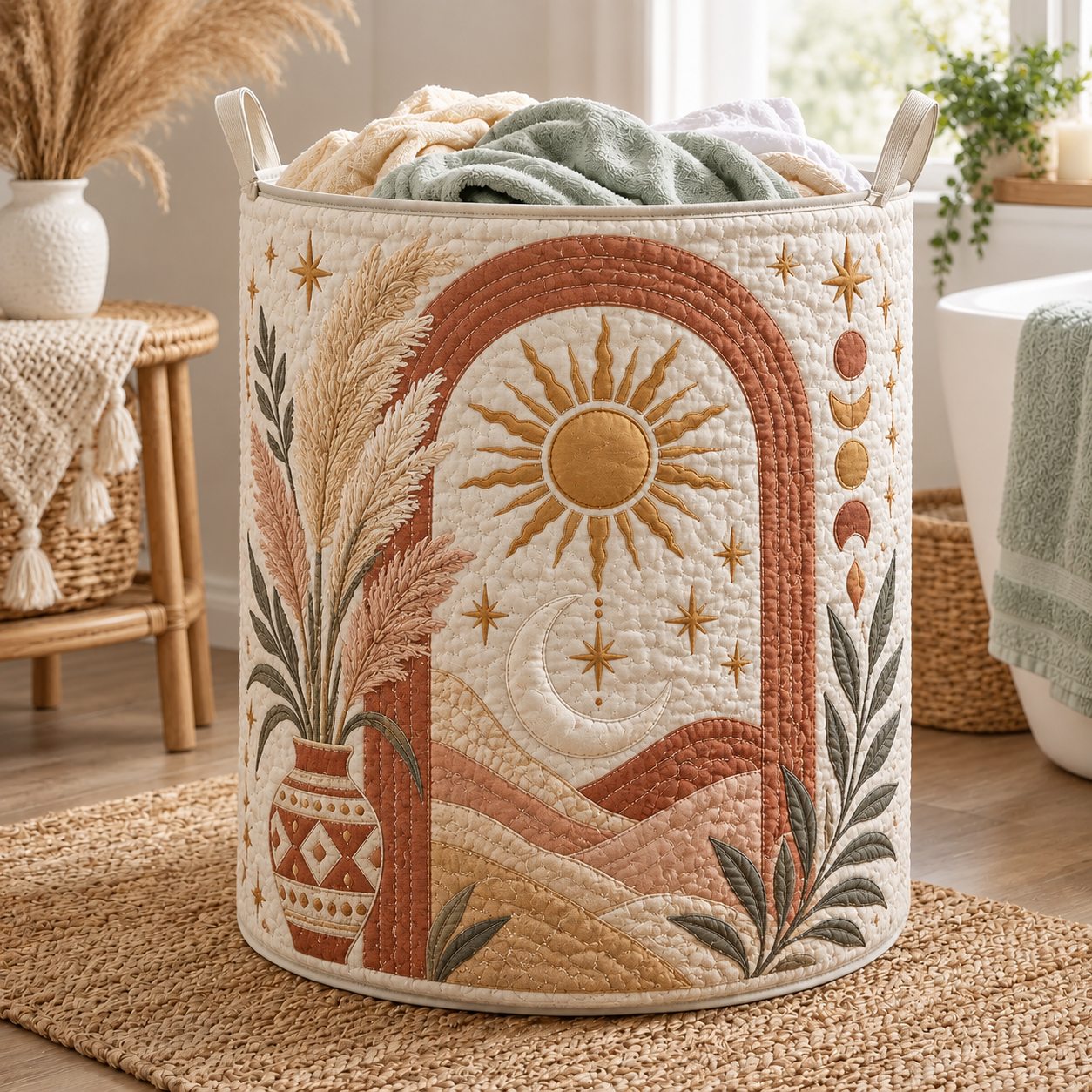 Sunrise Desert Arch Quilted Laundry Basket
