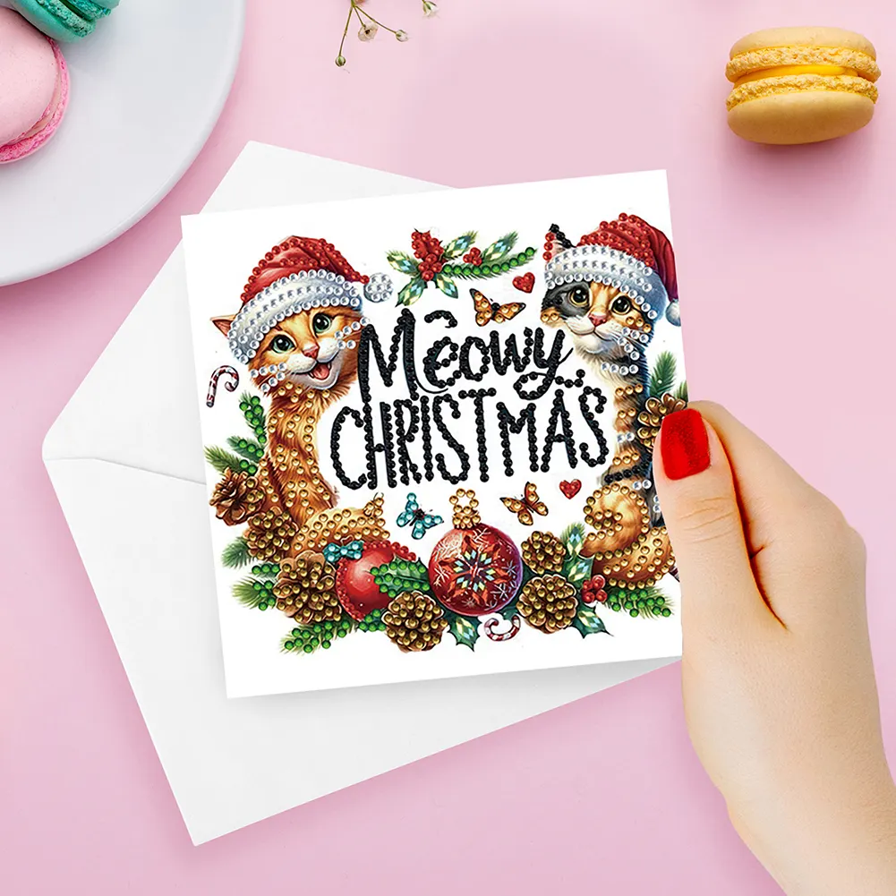 DIY 12Pcs Christmas-Diamond Painting Greeting Card