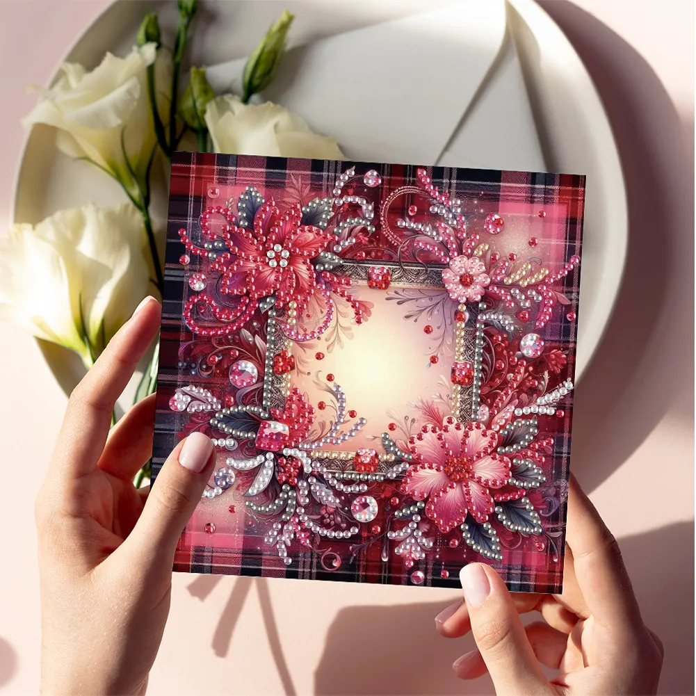 6pcs Diamond Painting Greeting Cards Diamond Art Cards for Adults(Flower Scene)