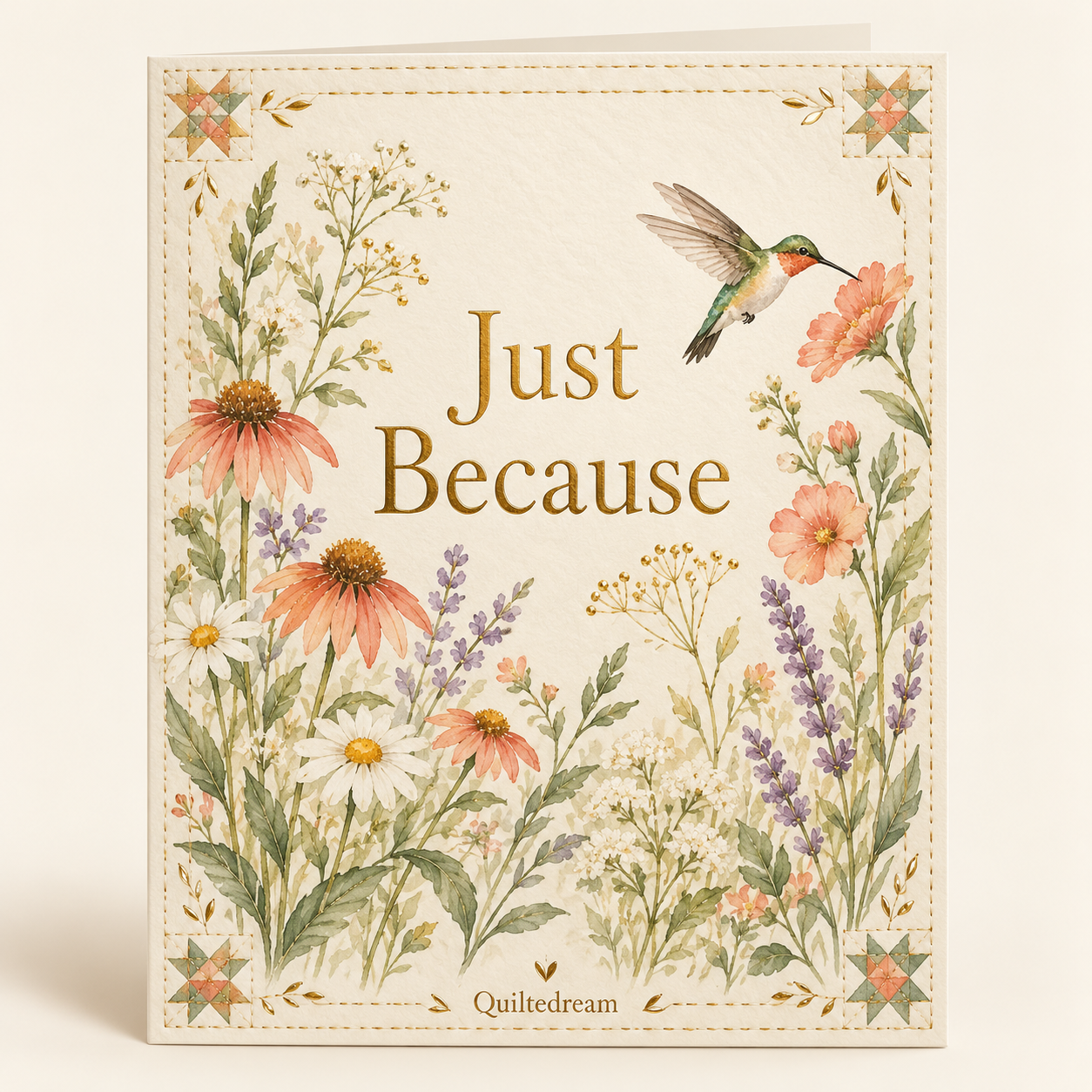 Quiltedream Just Because greeting card