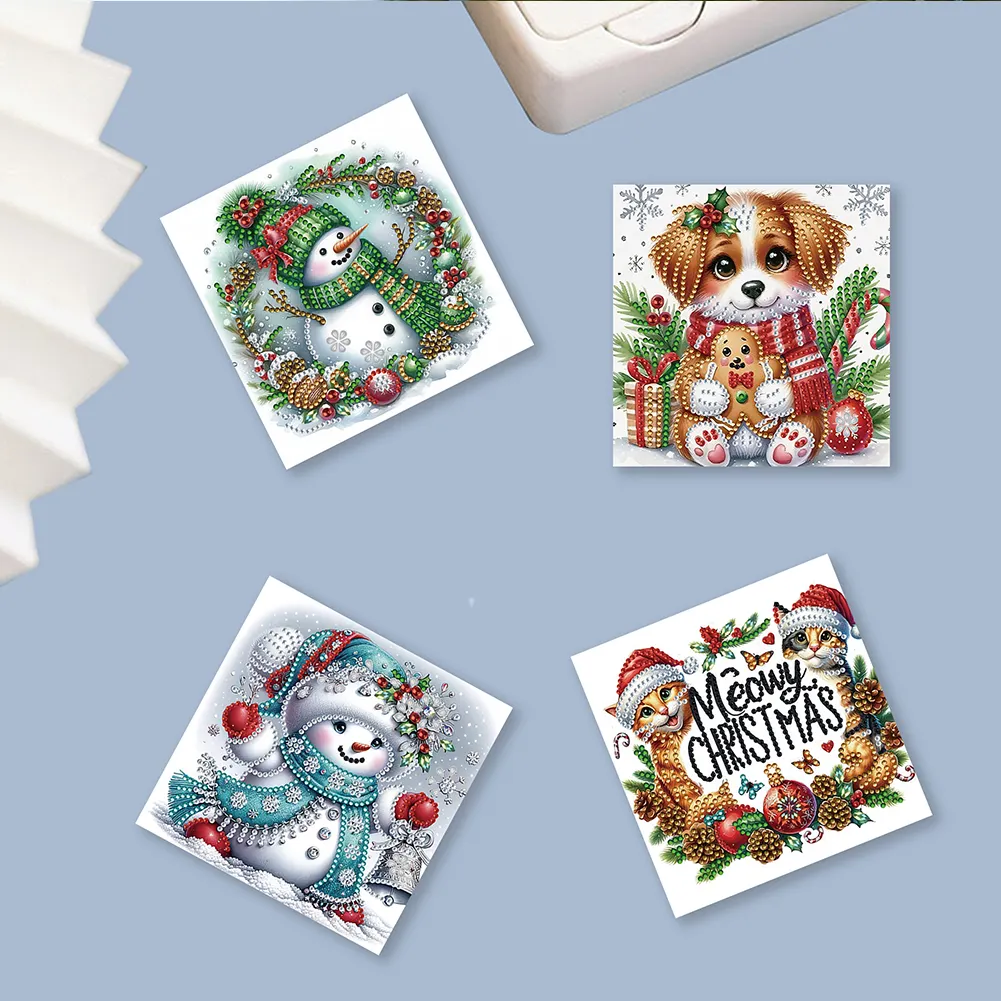 DIY 12Pcs Christmas-Diamond Painting Greeting Card