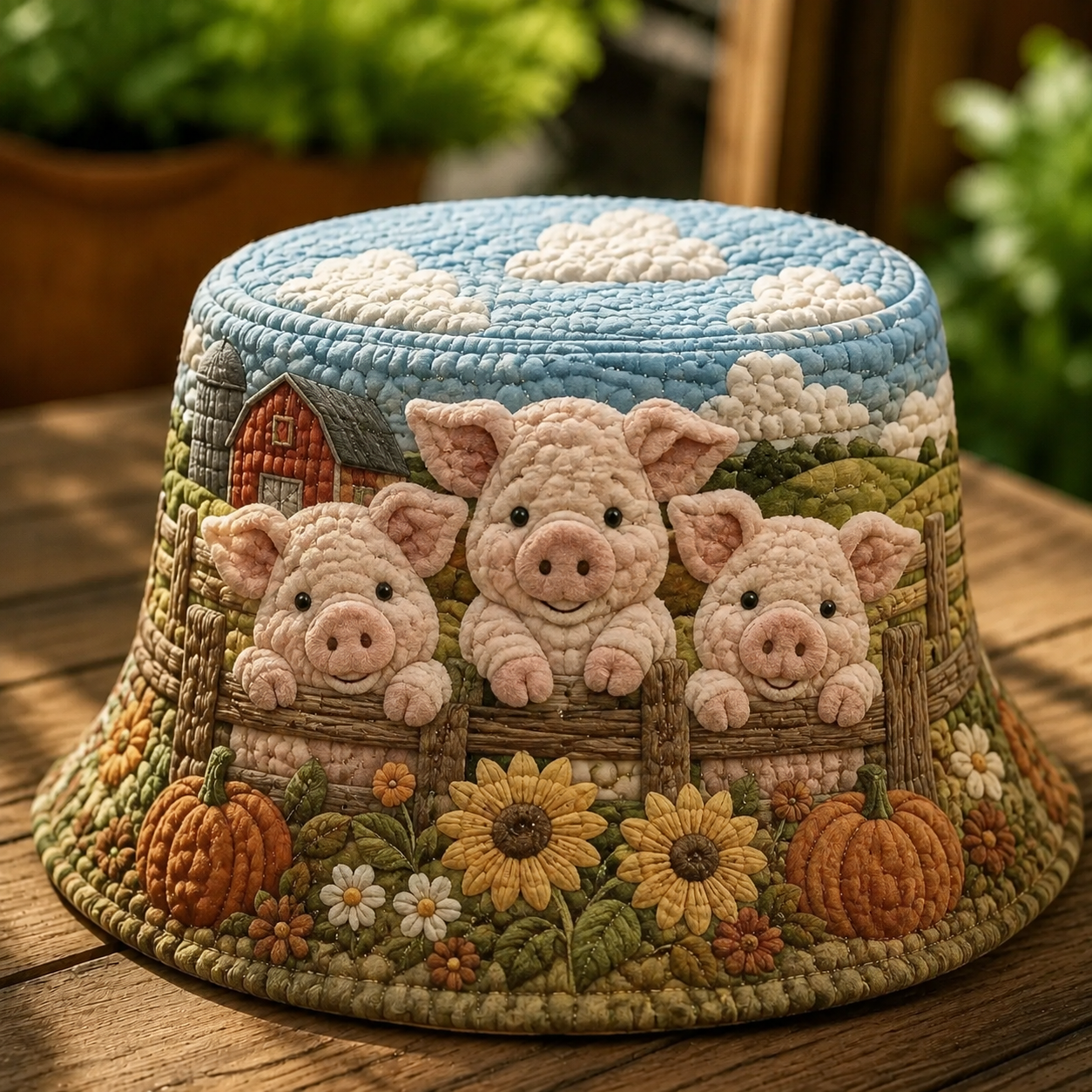 Barn Horse Wildflower Quilted Fishing Hat