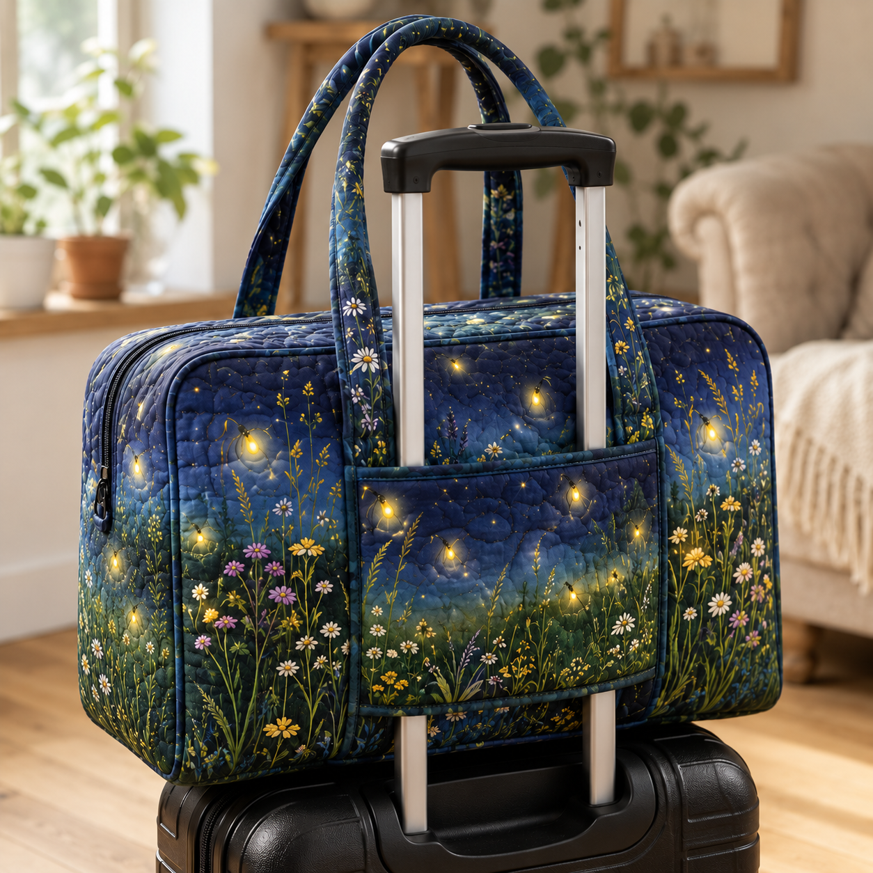 Firefly Wildflower Night Quilted Weekender Bag With Trolley Sleeve