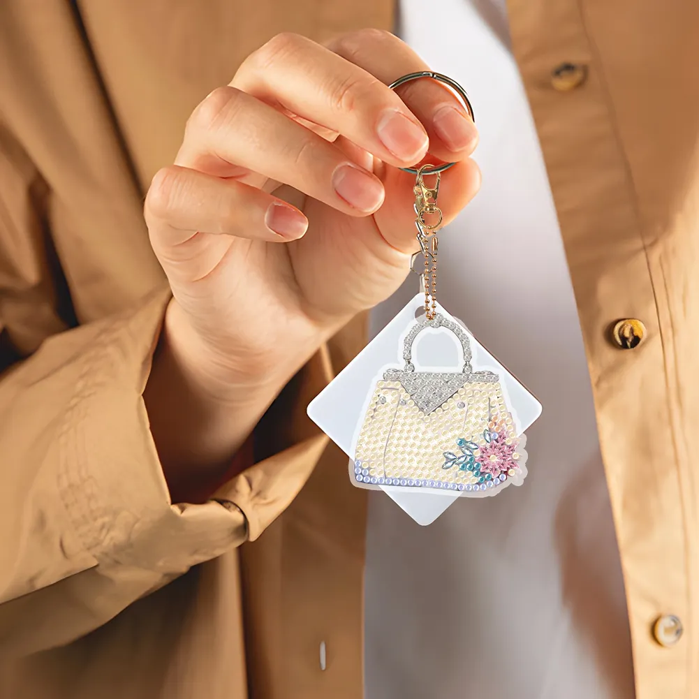 DIY Handbag-6Pcs Diamond painting keychain（Double-Sided)