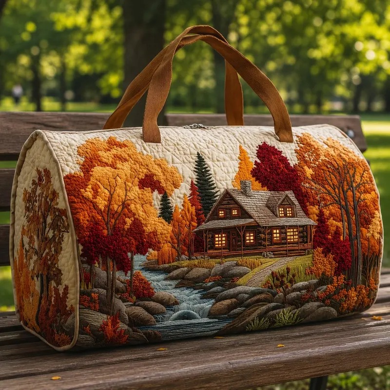 Autumn Cabin Quilted Duffle Bag
