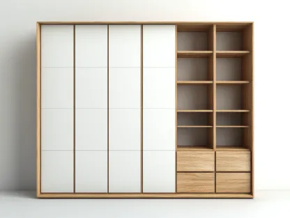 Armario con puertas correderas y cajones 240x60x220 cm - Diseño funcional para dormitorio-Luxegohub