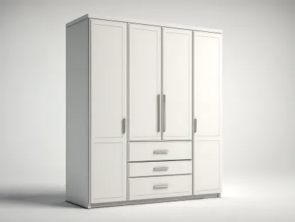 Armario de cuatro puertas con cajones 160x55x200 cm - blanco - diseño moderno-Luxegohub