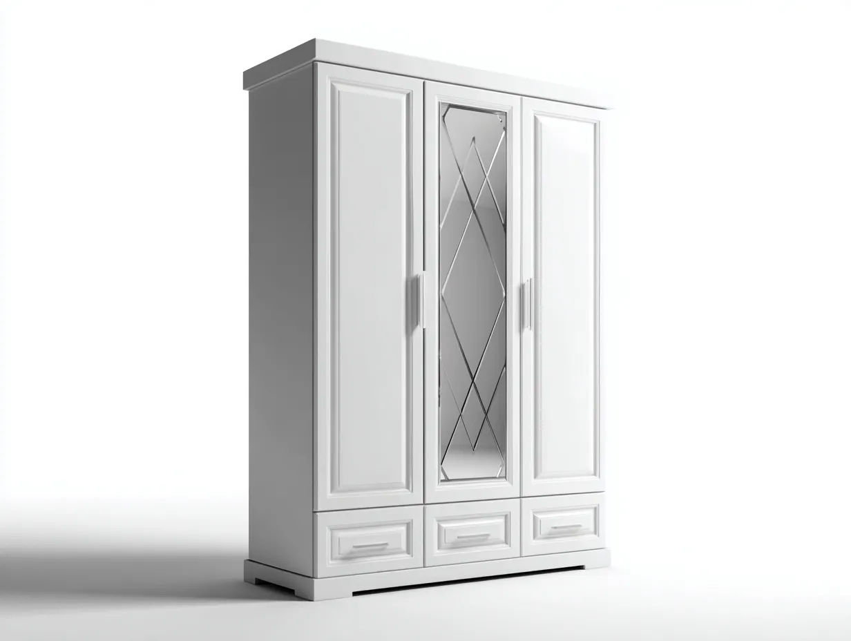 Armarios armario con puertas batientes 180x55x210 cm - blanco - estilo clásico-Luxegohub