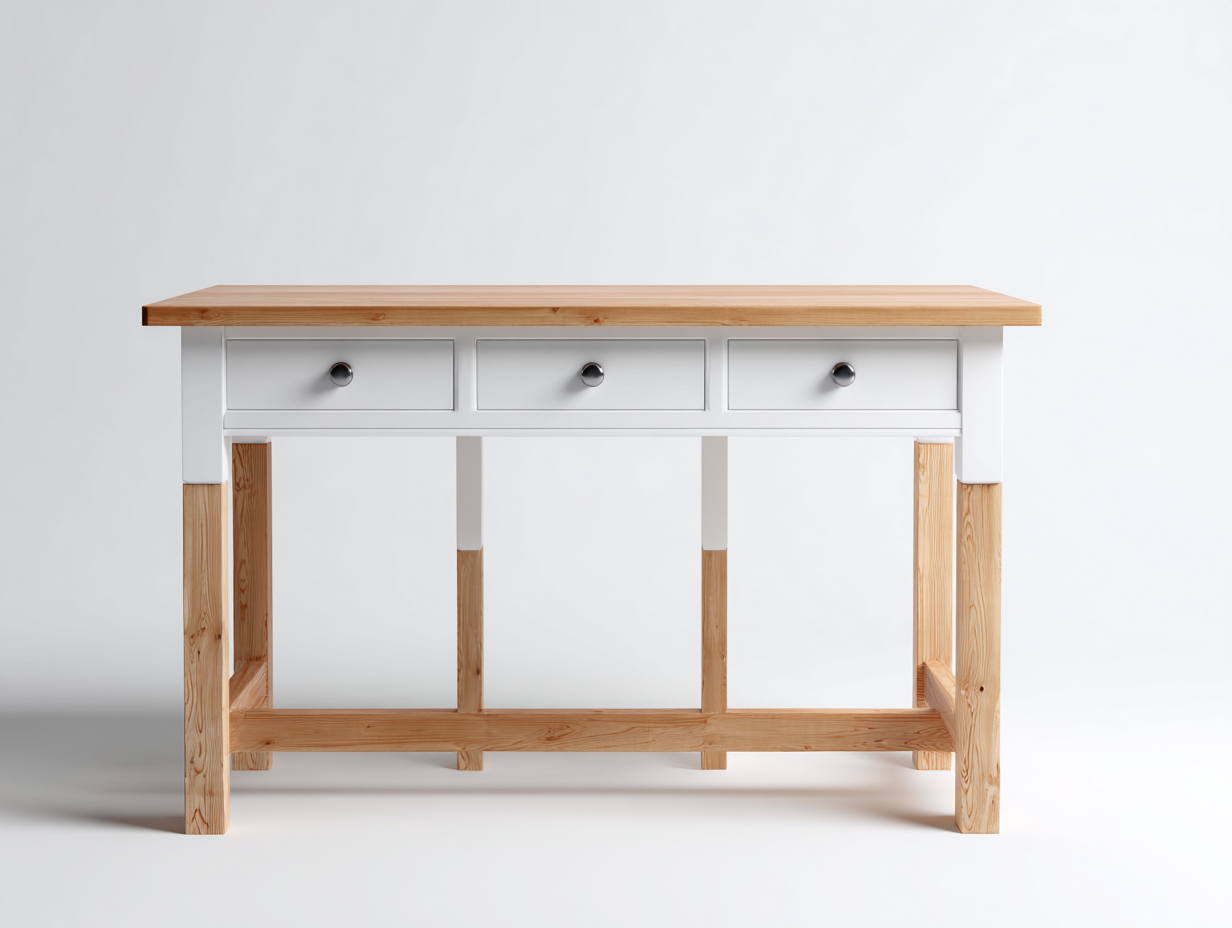 Mesa de oficina de madera con 3 cajones 120x60x75 cm - Estilo funcional para estudio-Luxegohub