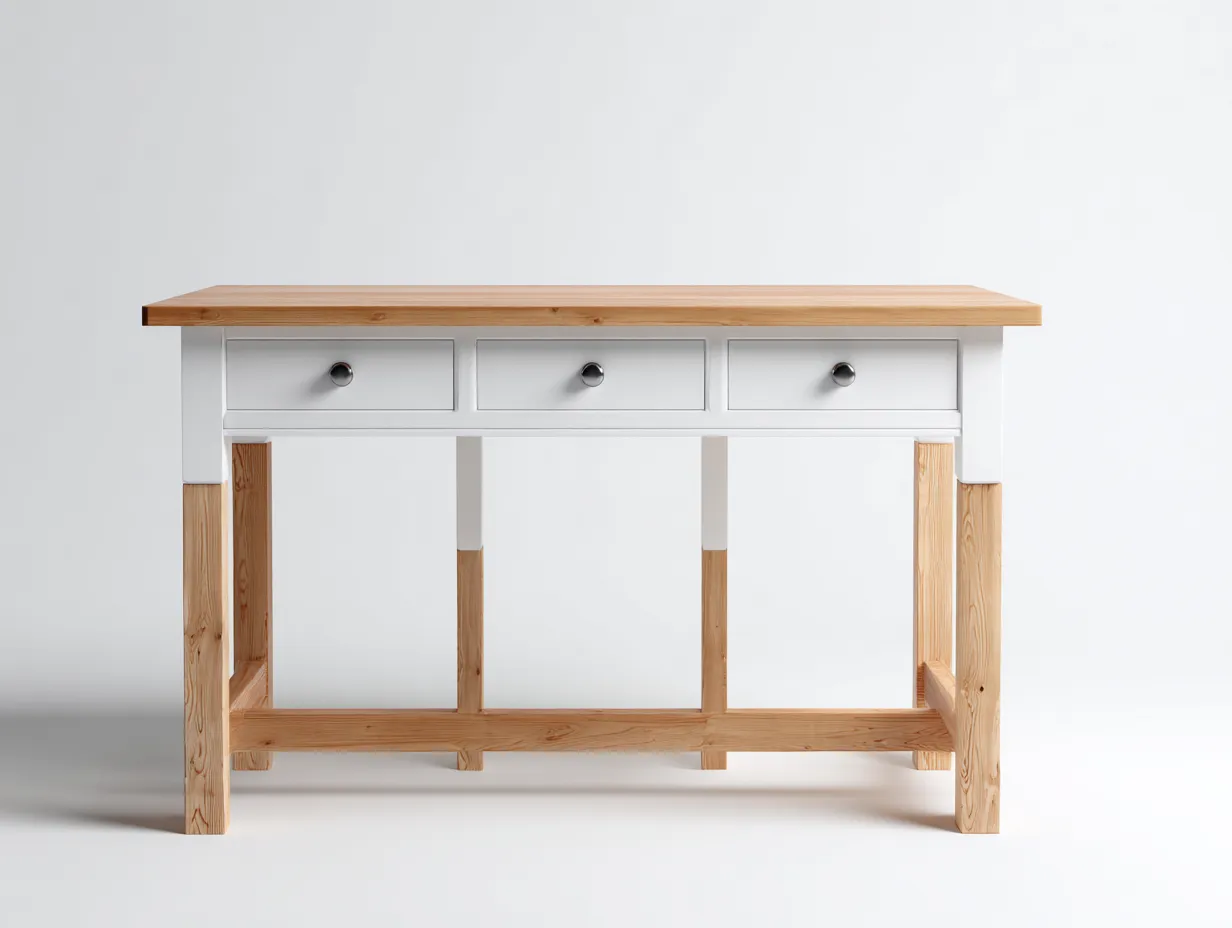 Mesa de oficina de madera con 3 cajones 120x60x75 cm - Estilo funcional para estudio-Luxegohub