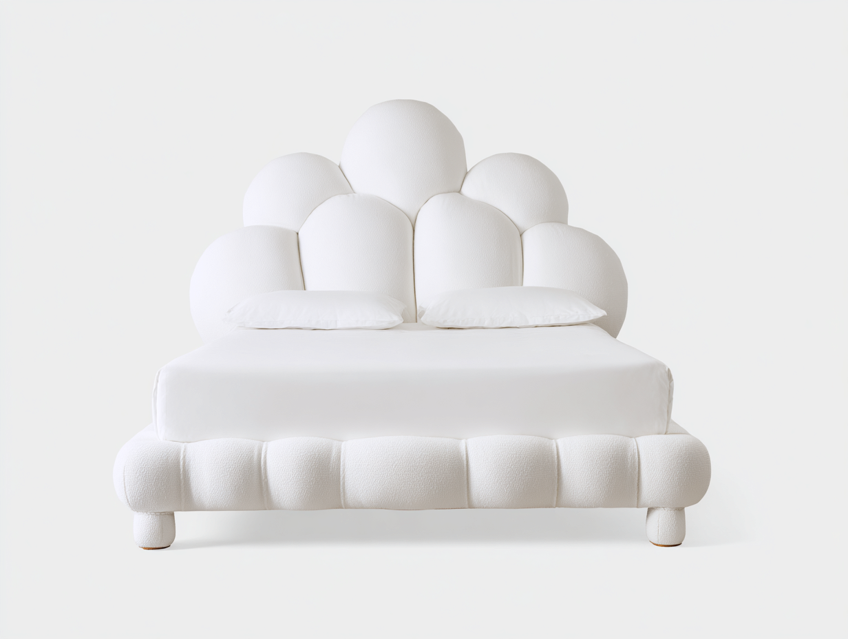 Cama doble tapizada con cabecero acolchado 200x160x120 cm - Diseño moderno para dormitorio-Luxegohub