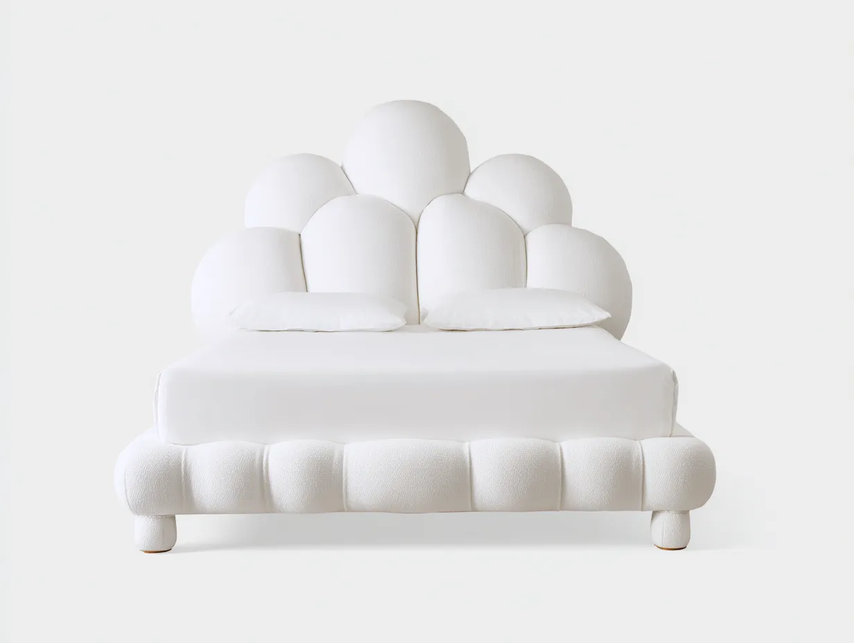 Cama doble tapizada con cabecero acolchado 200x160x120 cm - Diseño moderno para dormitorio-Luxegohub