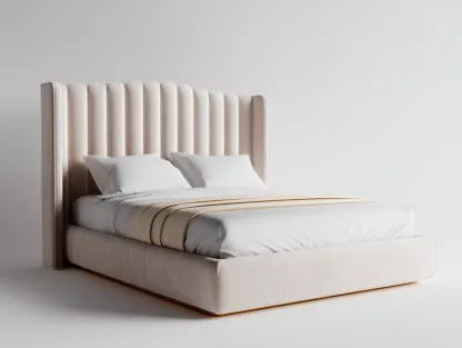 Cama doble tapizada con cabecero acolchado 210x170x120 cm - beige - diseño moderno-Luxegohub