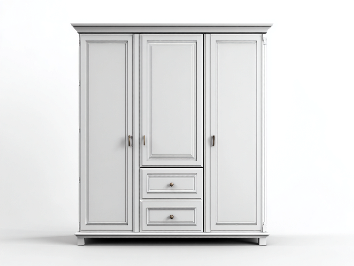 Armario clásico con 3 puertas y 2 cajones 180x60x200 cm - Diseño elegante para dormitorio-Luxegohub