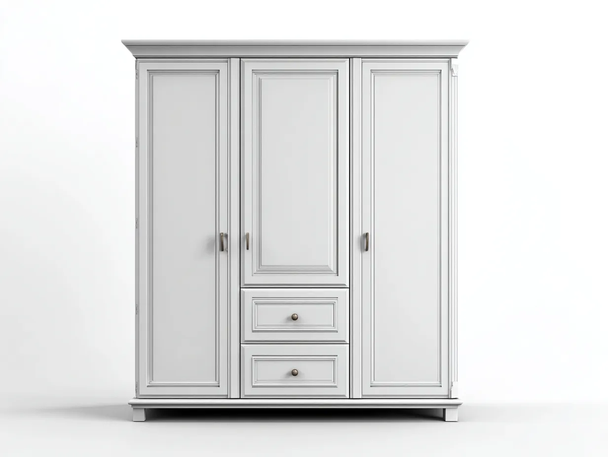 Armario clásico con 3 puertas y 2 cajones 180x60x200 cm - Diseño elegante para dormitorio-Luxegohub