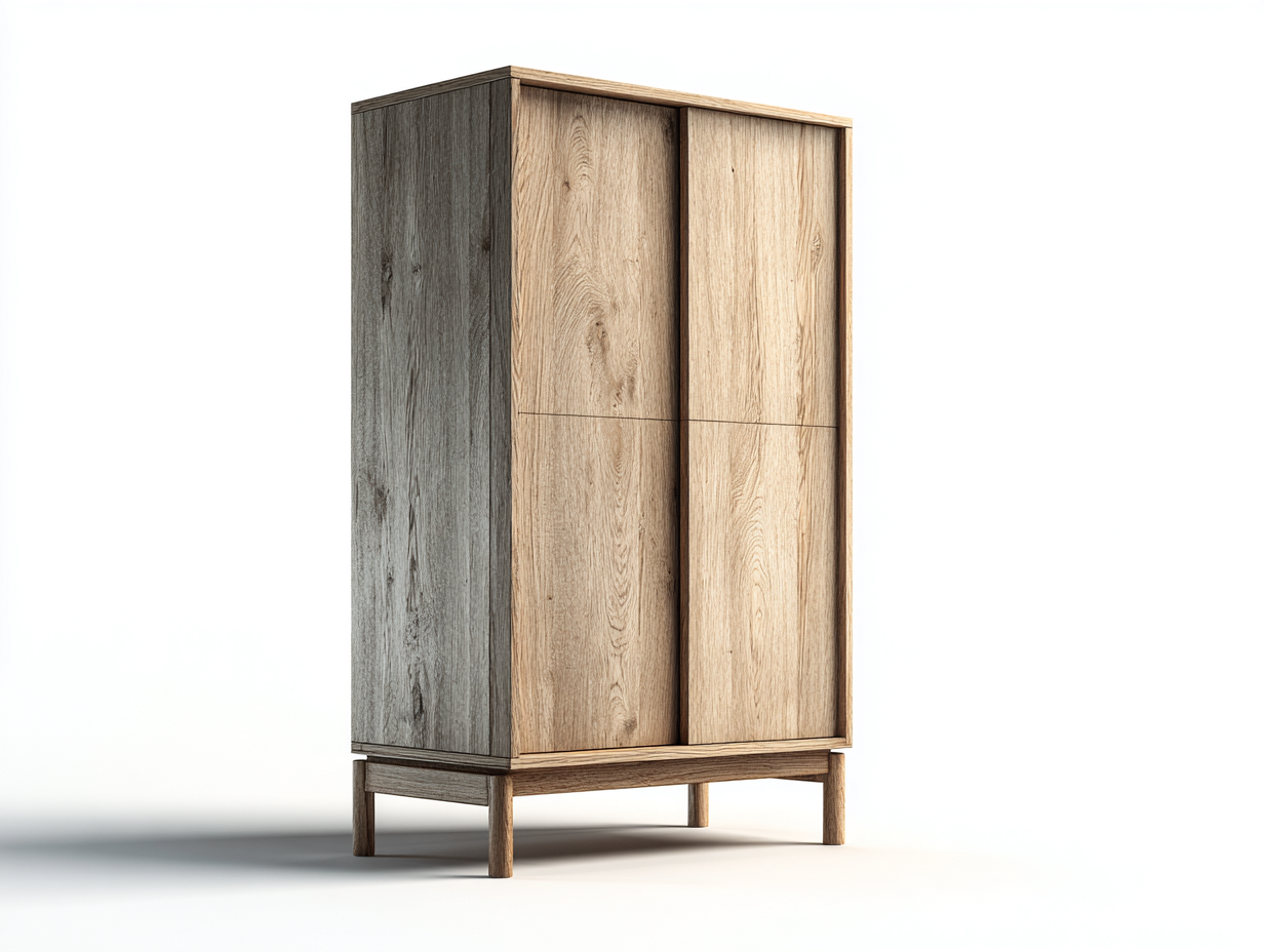 Armario de madera con 2 puertas 90x50x180 cm - Diseño funcional para dormitorio-Luxegohub