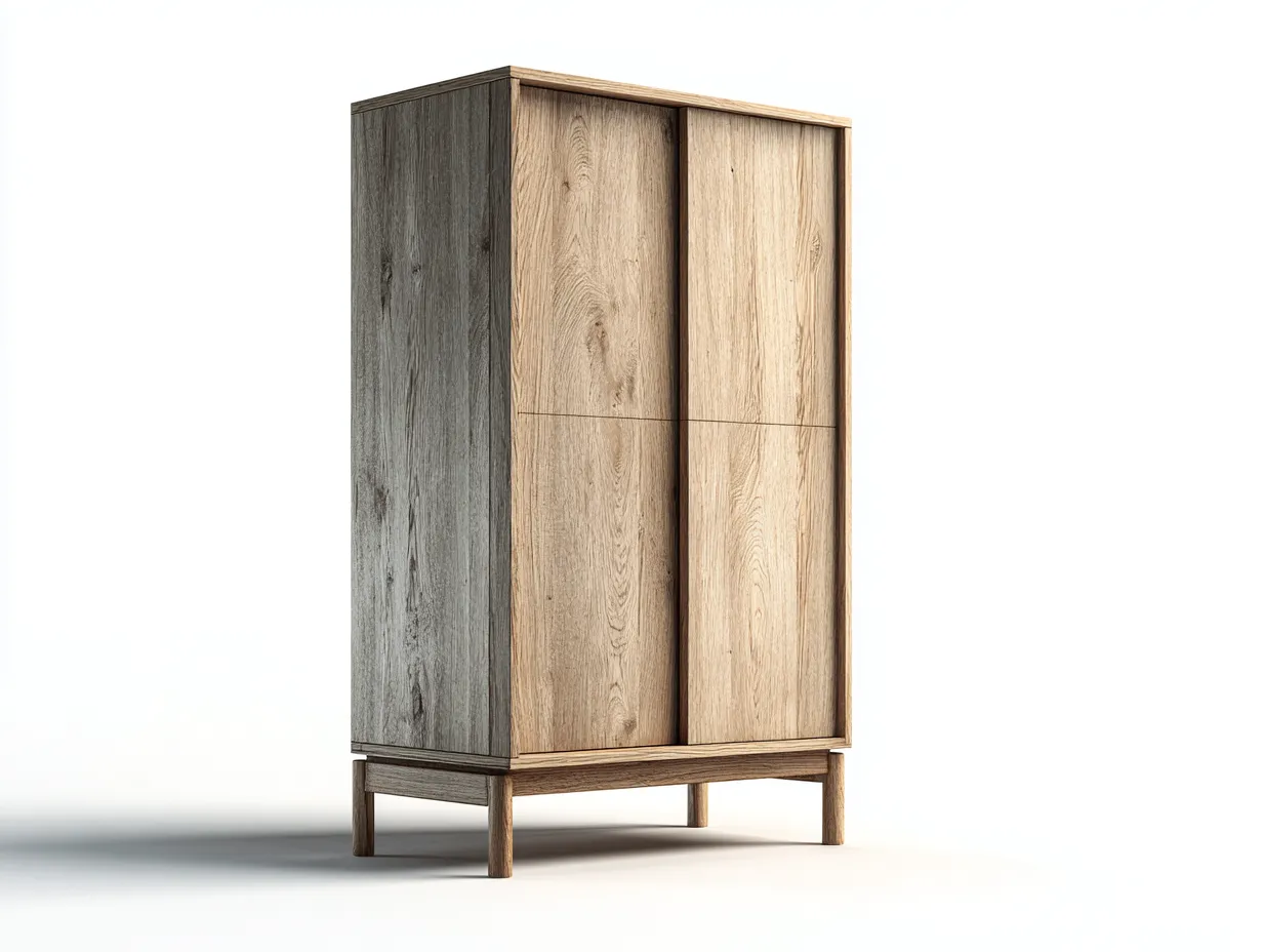 Armario de madera con 2 puertas 90x50x180 cm - Diseño funcional para dormitorio-Luxegohub