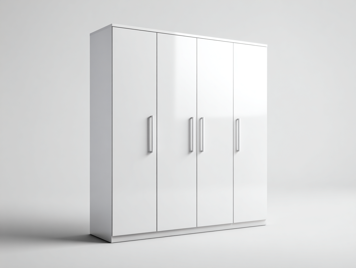 Armarios con puertas abatibles 200x60x210 cm - blanco - diseño moderno-Luxegohub