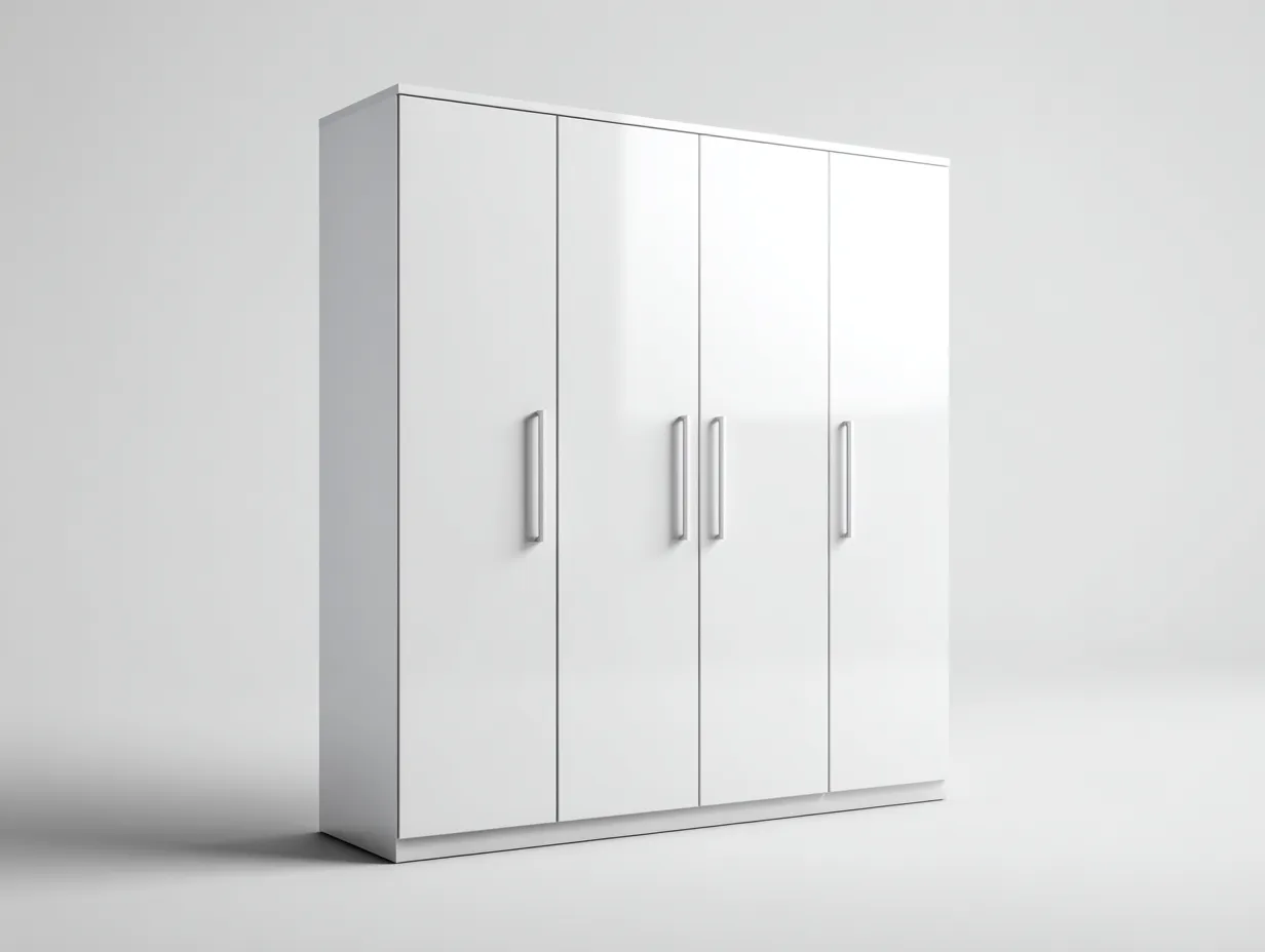 Armarios con puertas abatibles 200x60x210 cm - blanco - diseño moderno-Luxegohub