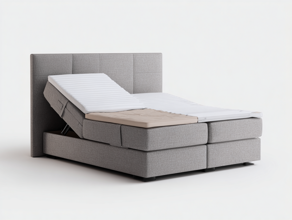 Camas dobles 200x160x115 cm - cama articulada tapizada - estilo moderno - color gris-Luxegohub