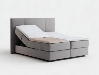 Camas dobles 200x160x115 cm - cama articulada tapizada - estilo moderno - color gris-Luxegohub