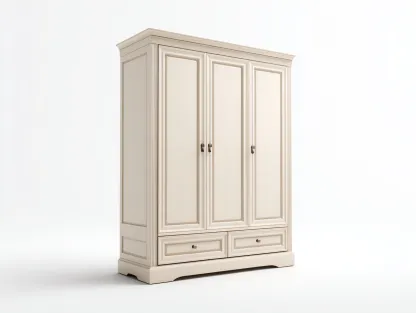 Armarios 90x55x180 cm - madera color crema - estilo clásico-Luxegohub