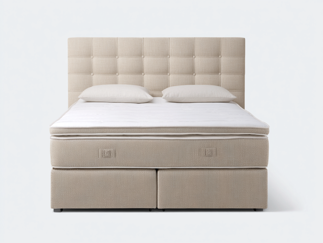 Cama doble tapizada con cabecero acolchado 200x160x120 cm - Diseño elegante para dormitorio-Luxegohub