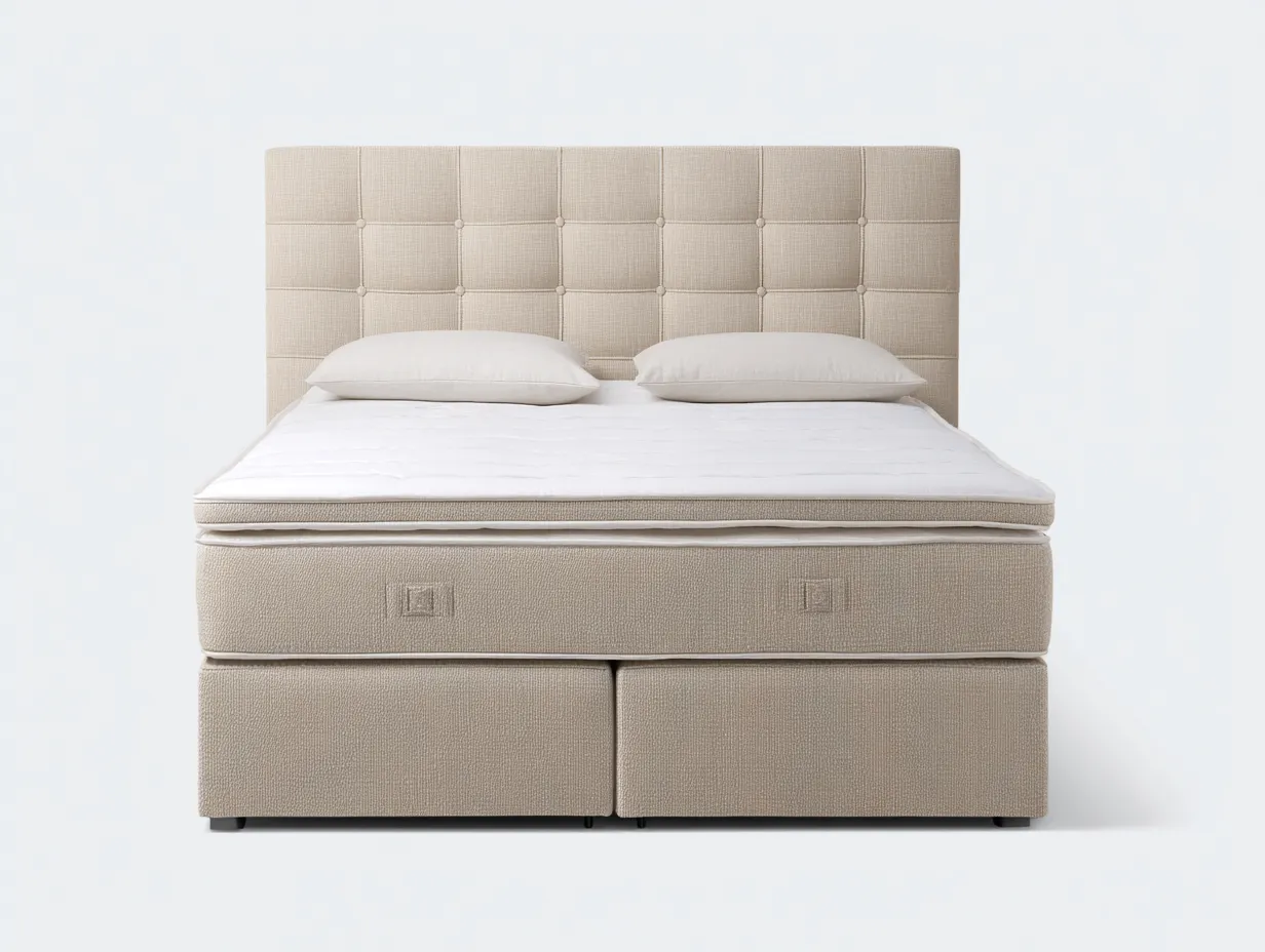 Cama doble tapizada con cabecero acolchado 200x160x120 cm - Diseño elegante para dormitorio-Luxegohub