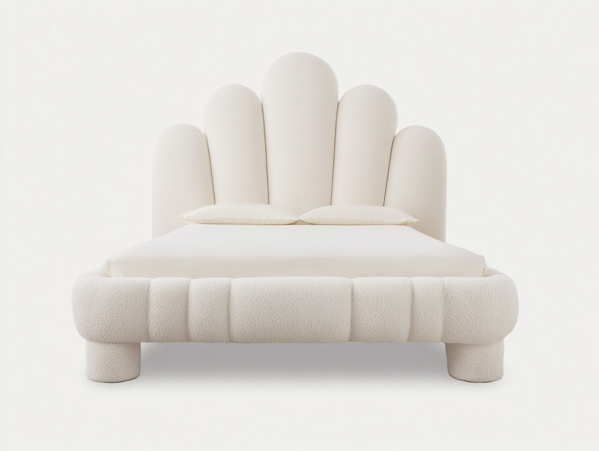 Camas dobles tapizadas 200x160x120 cm - beige - diseño moderno-Luxegohub