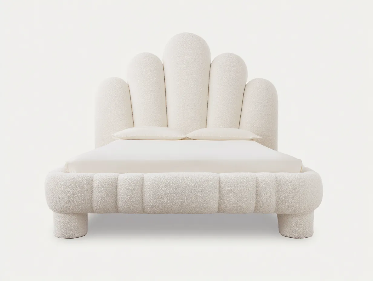 Camas dobles tapizadas 200x160x120 cm - beige - diseño moderno-Luxegohub