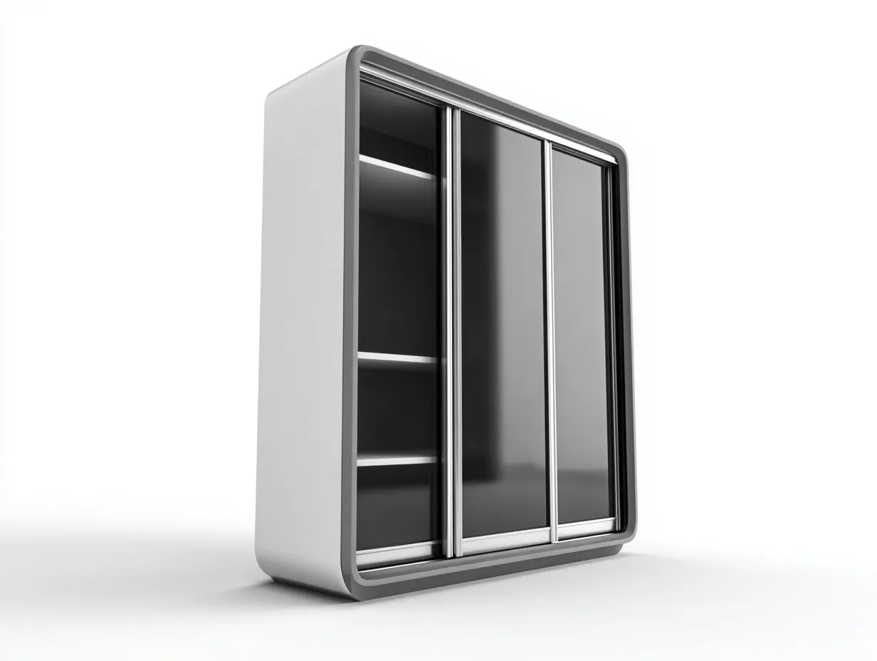 Armarios armario con puertas correderas 200x60x220 cm - gris claro-negro - diseño moderno-Luxegohub