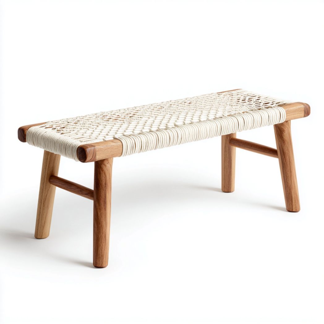 Banc en Bois et Tissu-Tnfurniture