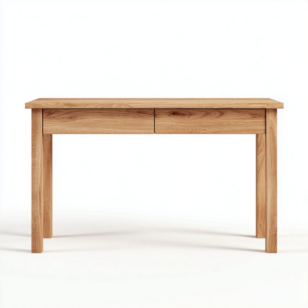 Bureau rectangulaire avec plateau et tiroirs en bois massif-Tnfurniture