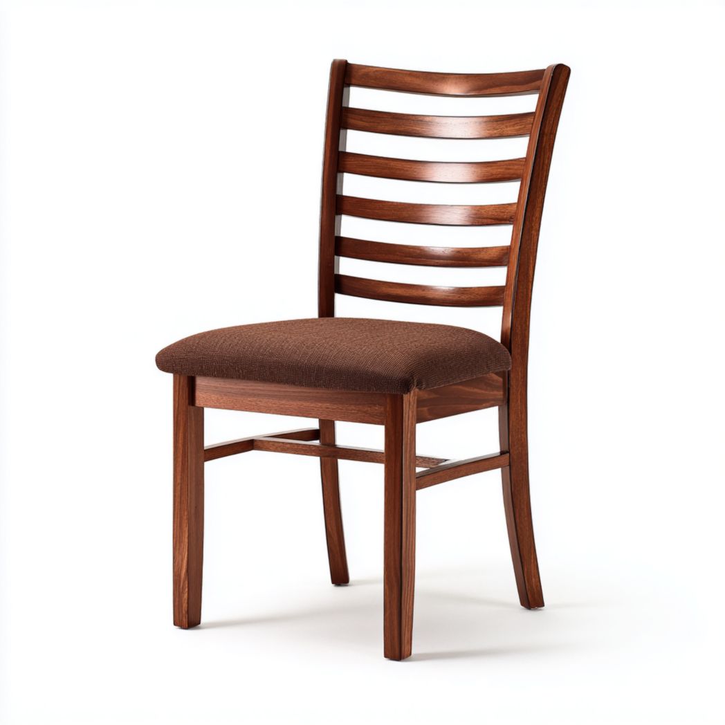 Chaise de salle à manger en bois massif avec assise rembourrée-Fittedft