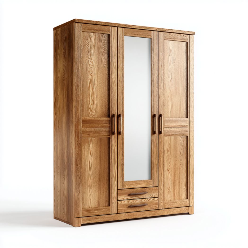 Armoire en bois avec miroir-Fittedft