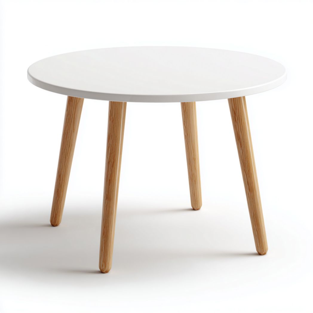Table basse ronde en bois blanc-Interiorxteriorft